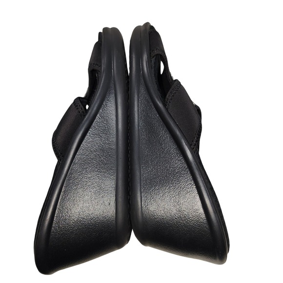 Skechers Black Slip-on Comfort Wedge Embellished Rhinestone Sandals WomensSize 8 - Picture 6 of 6